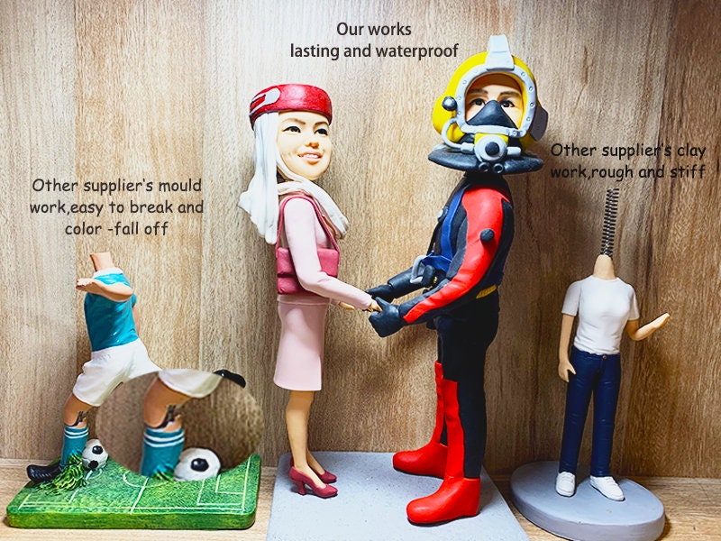 Handmade Custom bobblehead couple custom figurines anniversary custom gifts with a sofa