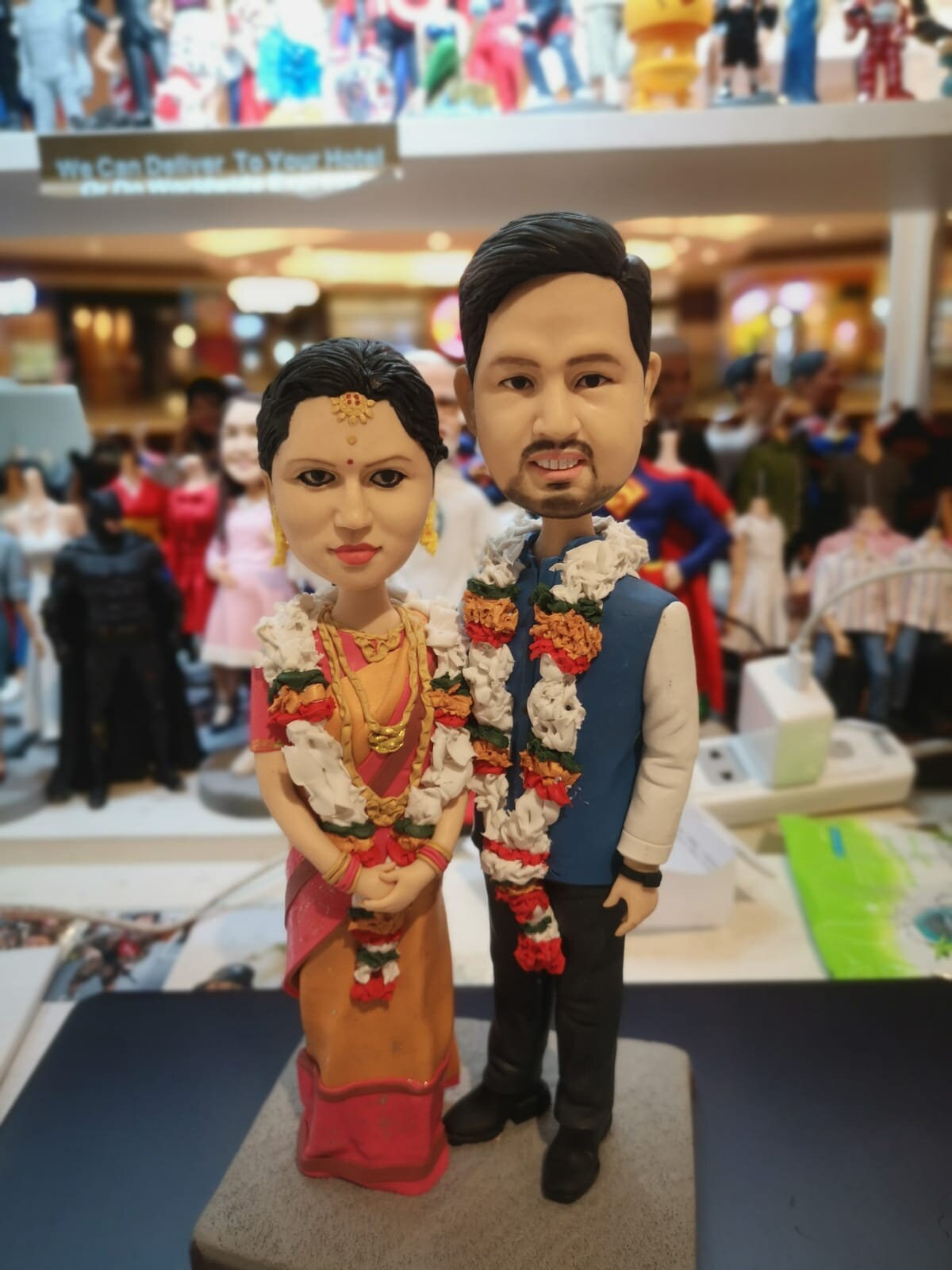 Customize Cake topper Wedding Cake Bobblehead figurine clay doll discount cake decoration