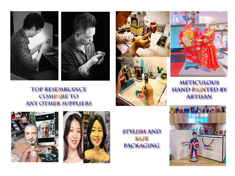 Custom bobblehead custom figurine 3D photo family bobblehead family figurines