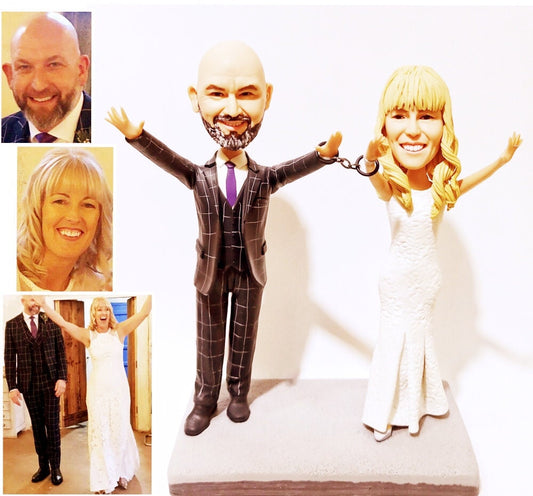 Handmade Custom bobblehead custom wedding  custom figurines of two wedding  custom figurines wedding  gifts groomsmen gift bridesmaid gift