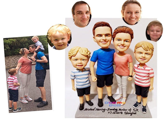 Custom bobblehead family custom bobble head family of four  base on your photo and ideas
