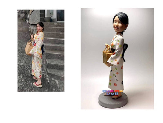 Custom  bobblehead Kimono custom figurine girl birthday gift for daughter custom single gift for girl base on your photo