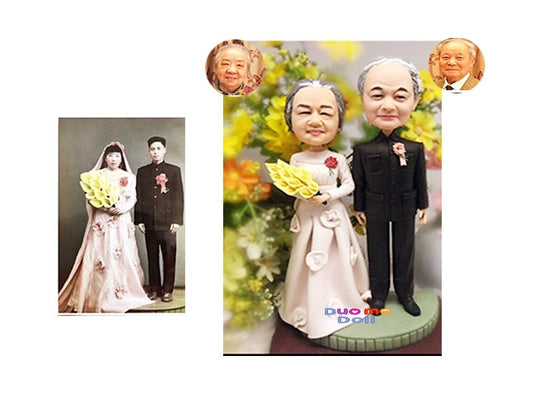 Custom bobblehead custom figurine of diamond marriage gift ,anniversary present