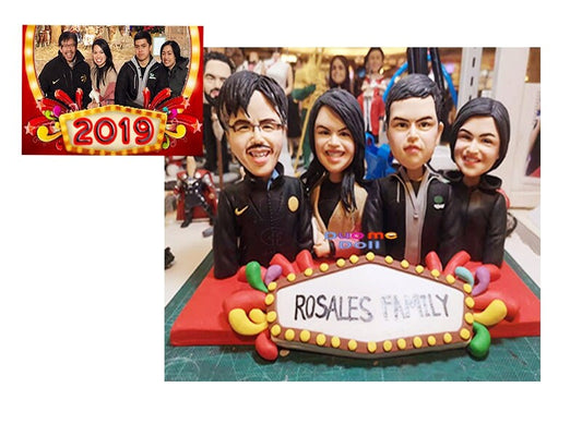 Custom bobblehead custom figurine 3D photo family bobblehead family figurines half-body figurine