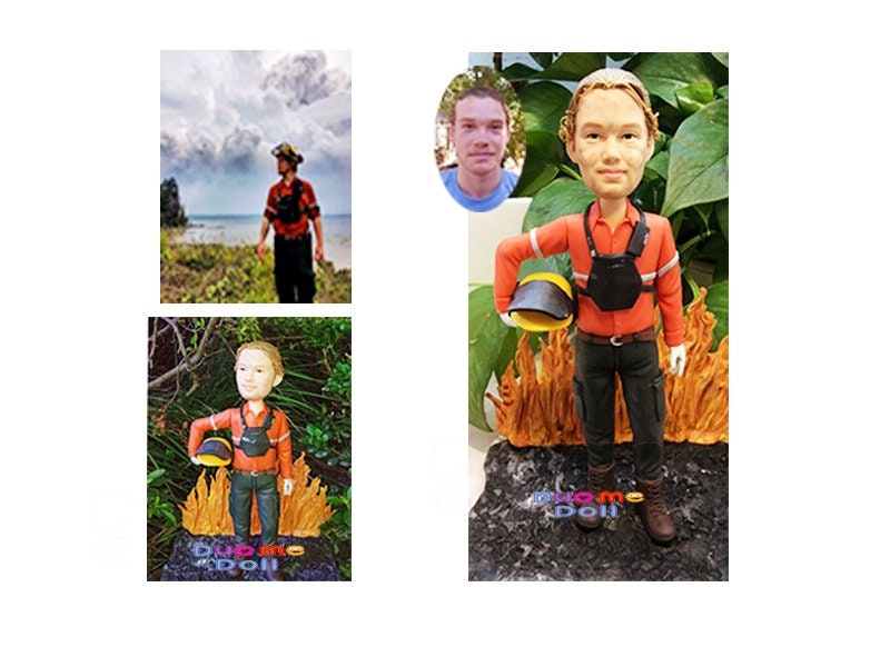 Custom bobblehead fireman custom fireman figurines fireman bobblehead