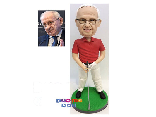 Custom bobblehead gentleman play golf custom fireman figurines of golf bobblehead gift to boss gift to client