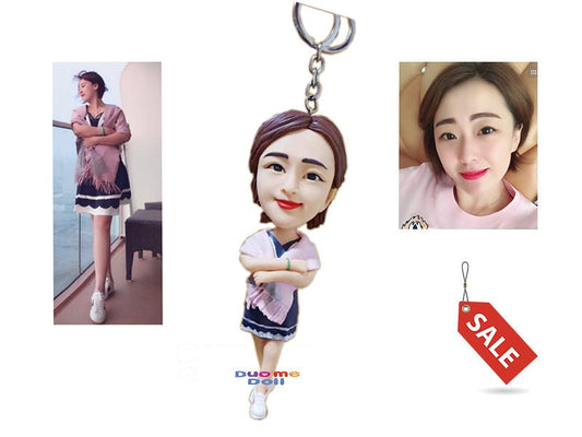 Custom keychains custom bobblehead figurine birthday gift wedding gift