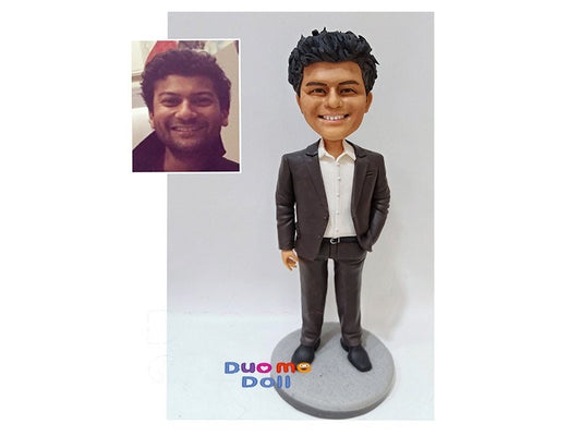 Custom suitman figure custom bobblehead custom figurine birthday gift wedding gift retire gift housewarming gift base on your ideas and pics