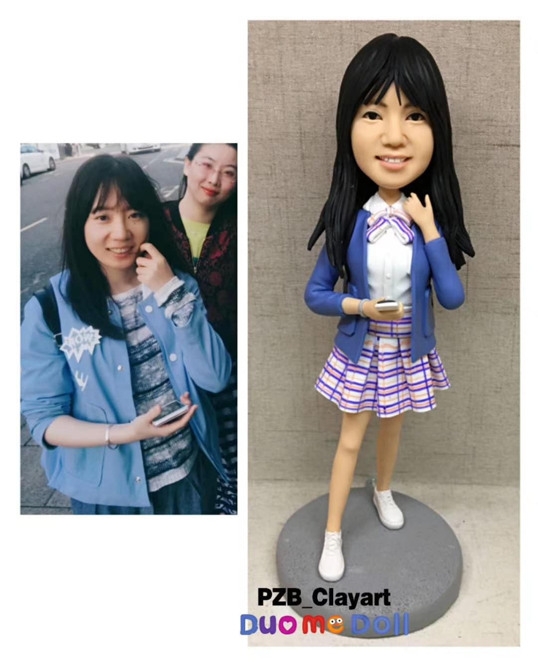 Custom bobblehead traveling girl  custom figurine to girlfriend anniversary customized bobblehead gift base on your picture and ideas