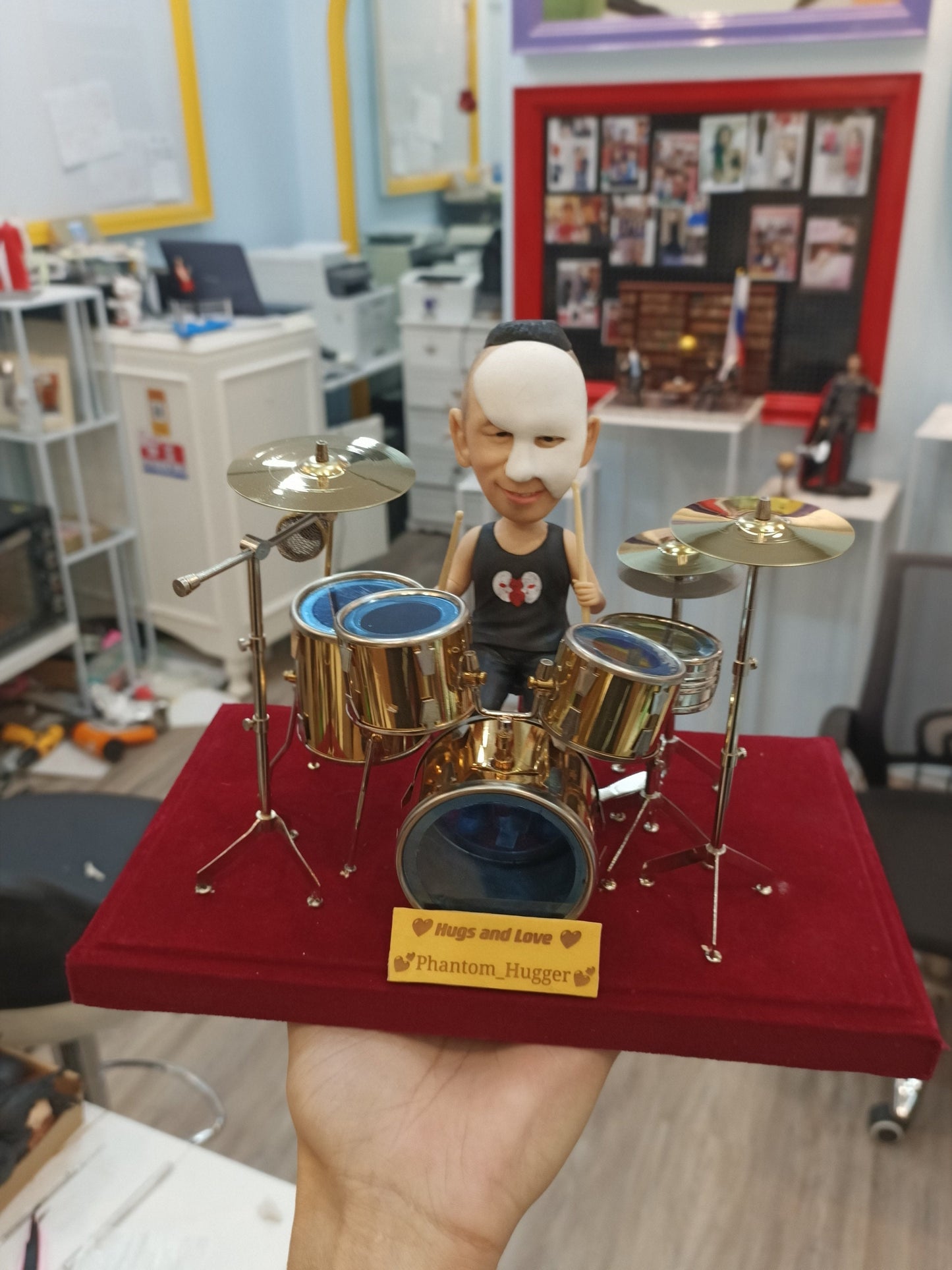 Custom bobblehead musician music drum set figurine clay doll customise gift birthday discount