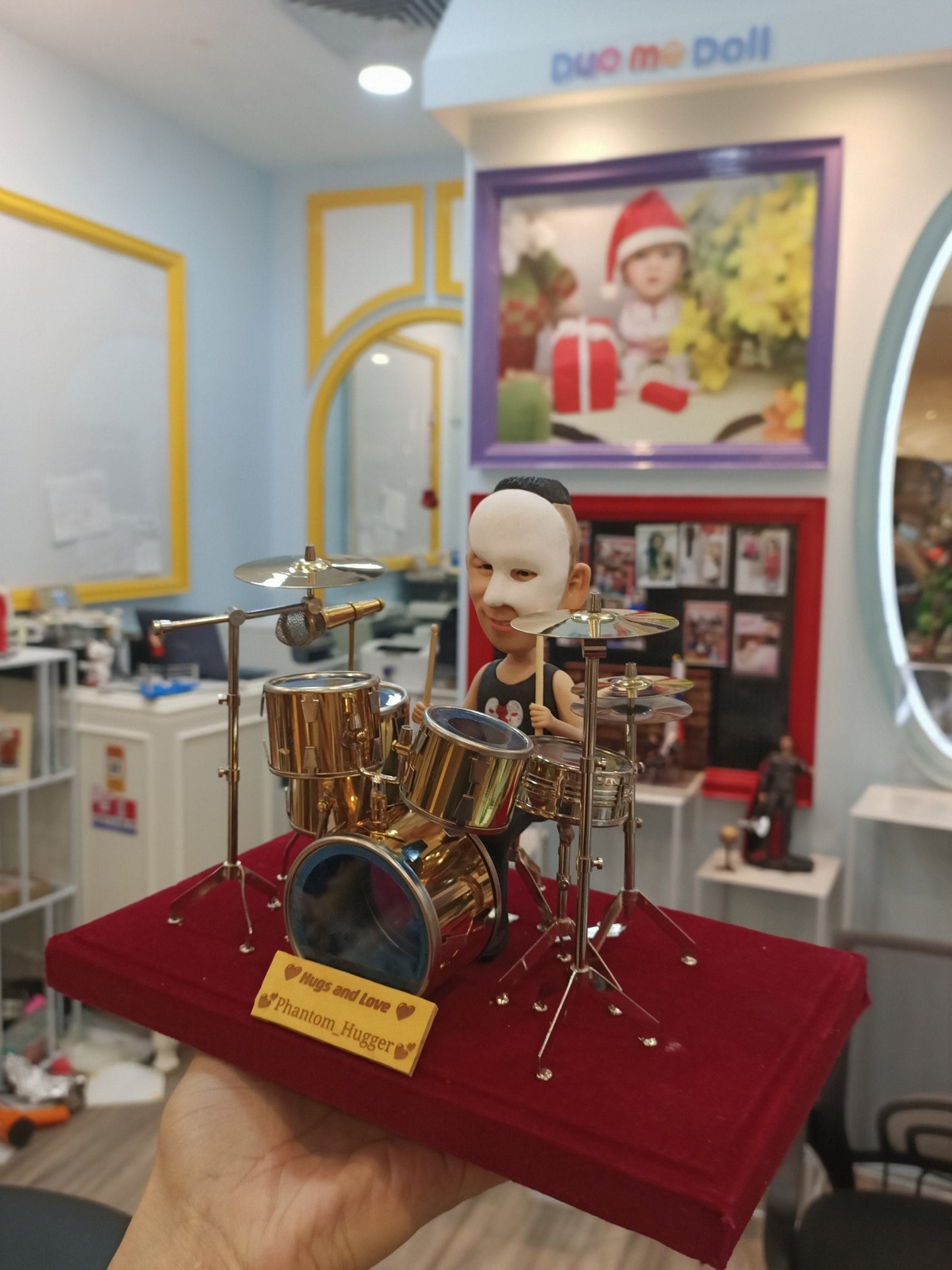 Custom bobblehead musician music drum set figurine clay doll customise gift birthday discount