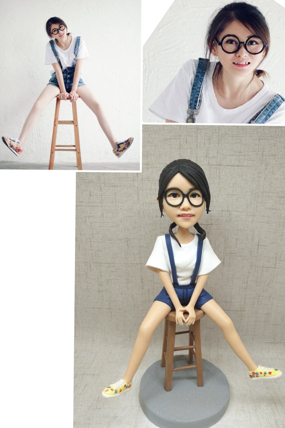 custom bobblehead cake topper mother's day gift special creative custom gift clay figurine made from photo