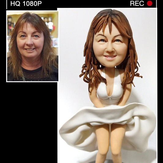 custom bobblehead cake topper mother's day gift special creative custom gift clay figurine made from photo