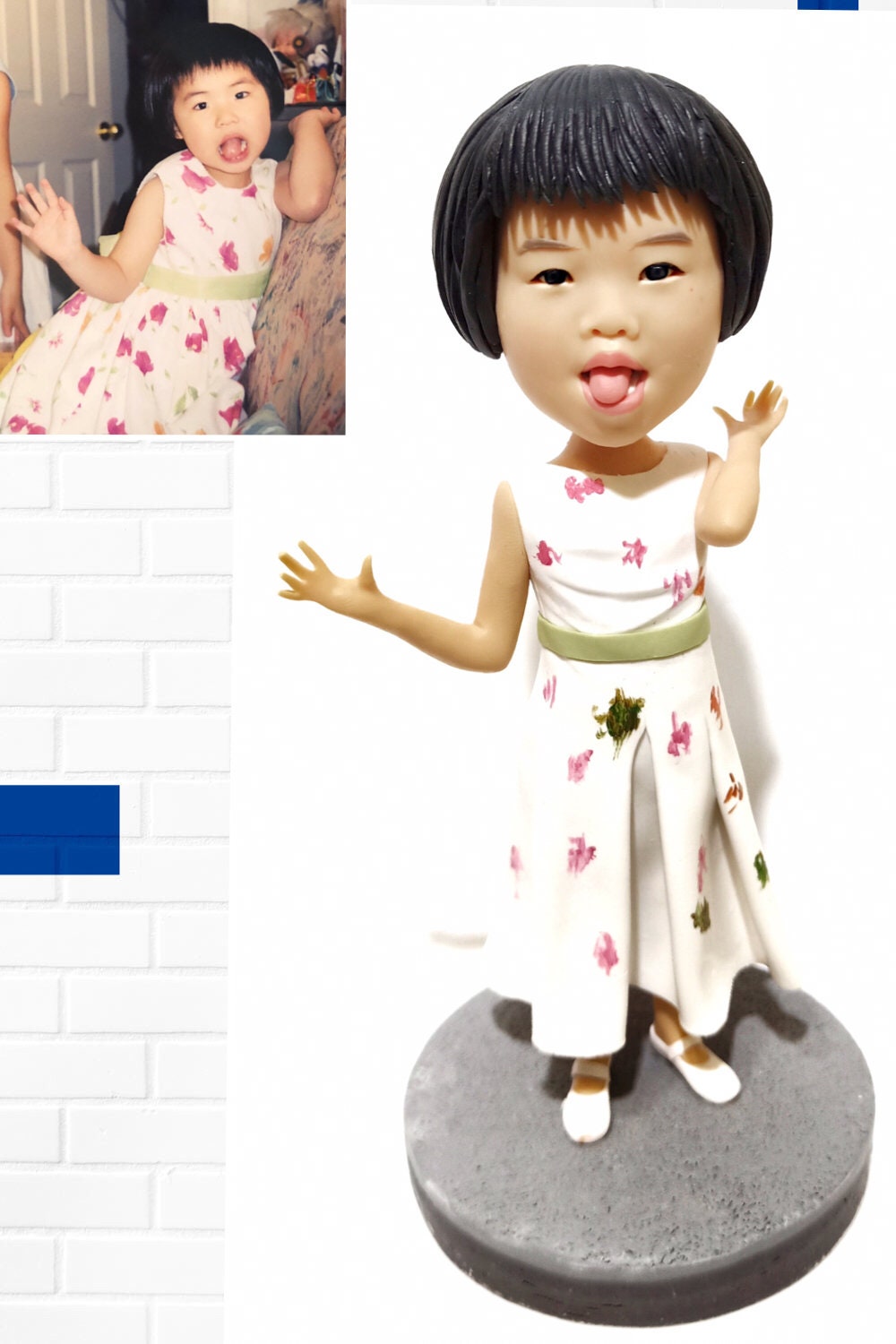 old photo recovery figurine customise home decoration memory bobblehead clay figurine