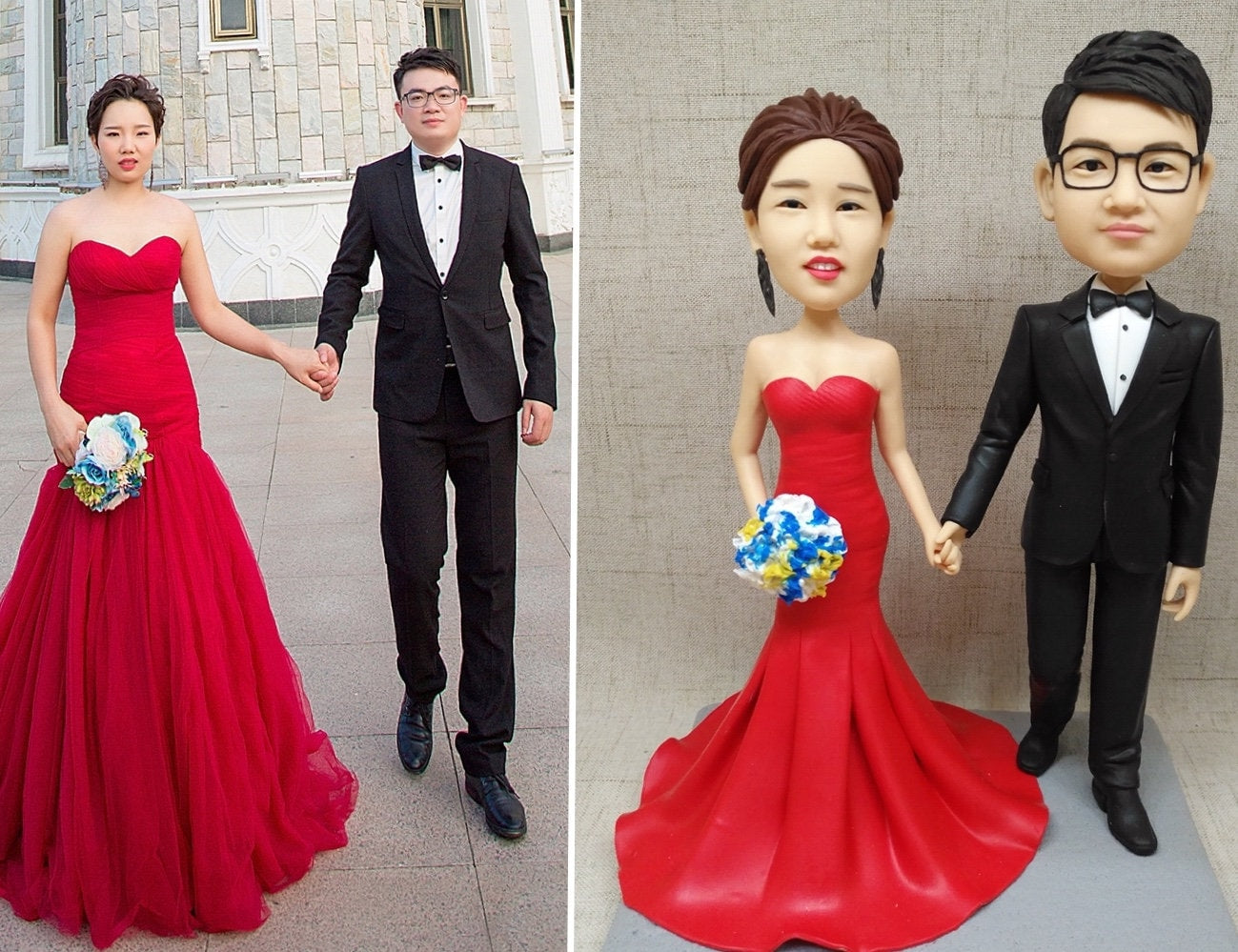 custom doll bobblehead wedding cake topper discount valentines day