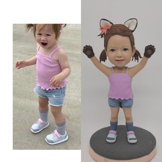baby Bobblehead Custom, Personalized Birthday Cake Topper For Her, birthday Anniversary Bobble Head Gift For child daughter friends