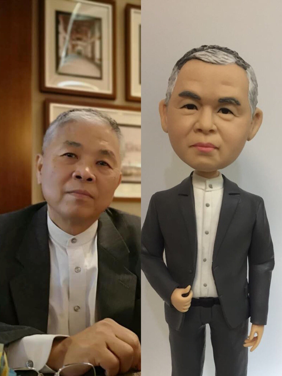 parents anniversary gift Clay figurines bobbleheads wedding cake topper doll from photo realistic