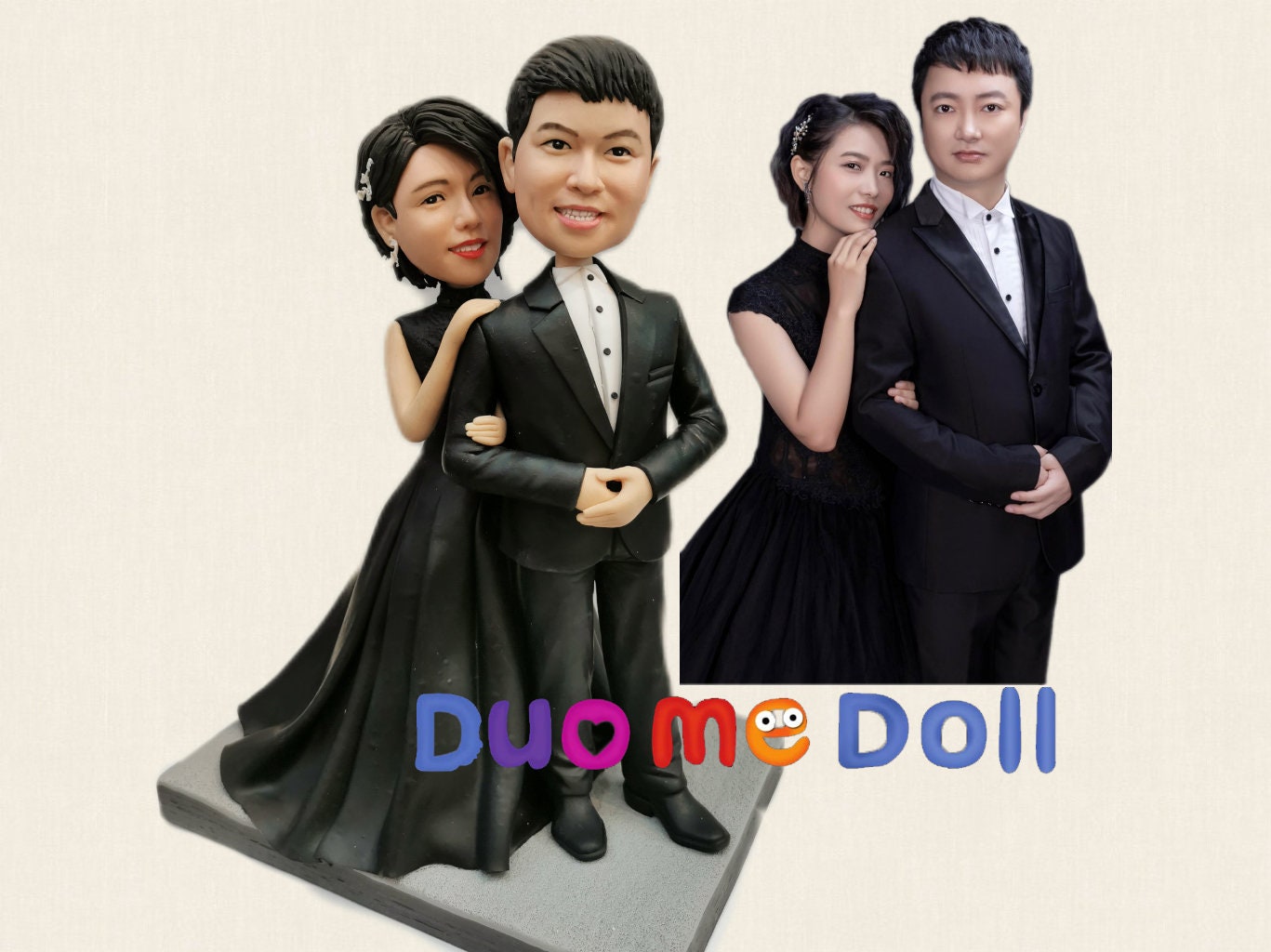 Custom Cake Topper Decoration from Photo Personalised 3D Portrait figurine Gifts for Parent Couple,Birthday Wedding Anniversary