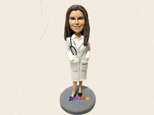 Custom Medical Doctor Bobblehead Figurines With Stethoscope, Christmas Presents For Doctors, Birthday Gifts For Doctor, Surgeon, Dentist