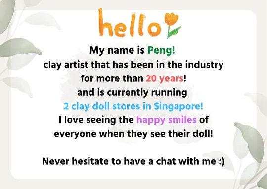 Customizable Handcrafted Polymer Clay Doll