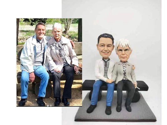 Wedding cake topper Custom Wedding Bobblehead ,polymer Clay Bobbleheads Cake Toppers,casual bobbeheads couple